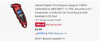 tire pressure gauge Amazon receipt