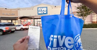 Five below reusable tote and reciept
