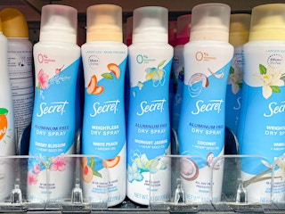 secret dry spray deodorant on a shelf