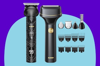 GLAKER Hair Clippers for Men Professional on a blue background.