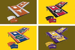 4 college footable cornhole game sets