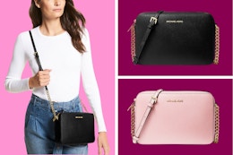 This $378 Michael Kors Leather Crossbody Is Now $55 Shipped With Code card image