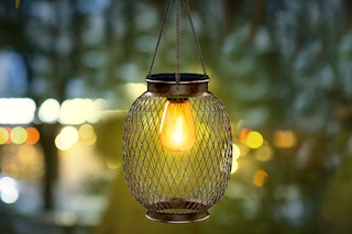 Solar Lantern glowing in the dark