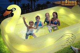 Inflatable Swimming Pool With Lights, Only $59.85 on Amazon card image