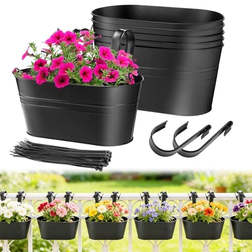 Metal Railing Planter 6-Pack