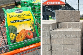 home depot potting soil pavers