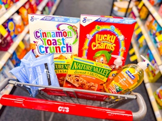 shopping cart with general mills, softsoap, nature valley, and neutrogena products