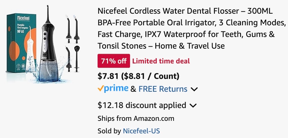 amazon-nicefeel-water-flosser-cart