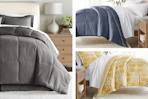 3 lifestyle images of comforter sets