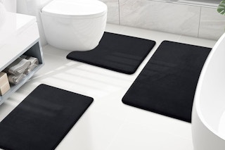 Memory Foam mats on the bathroom floor