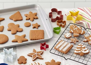 christmas cookies on a cookie sheet