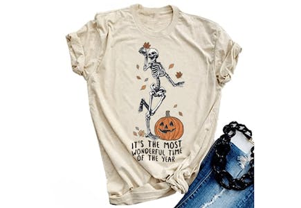 Women's Halloween Skeleton Shirt