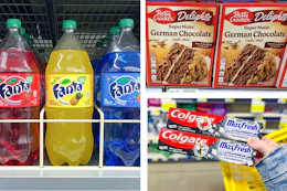dollar general fanta, betty crocker, colgate 3-photo collage