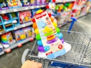 The Fisher-Price Giant Rock-a-Stack toy in Walmart shopping cart