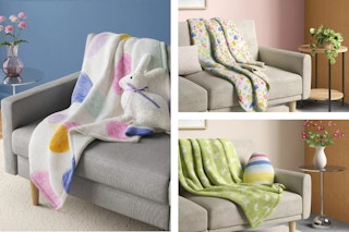 3 easter throw blankets side by side