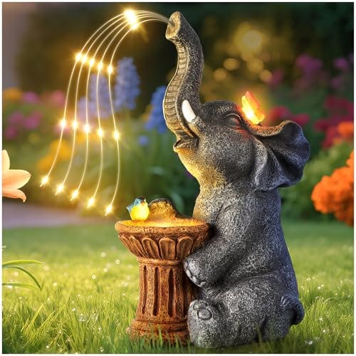 Solar Elephant Garden Statue