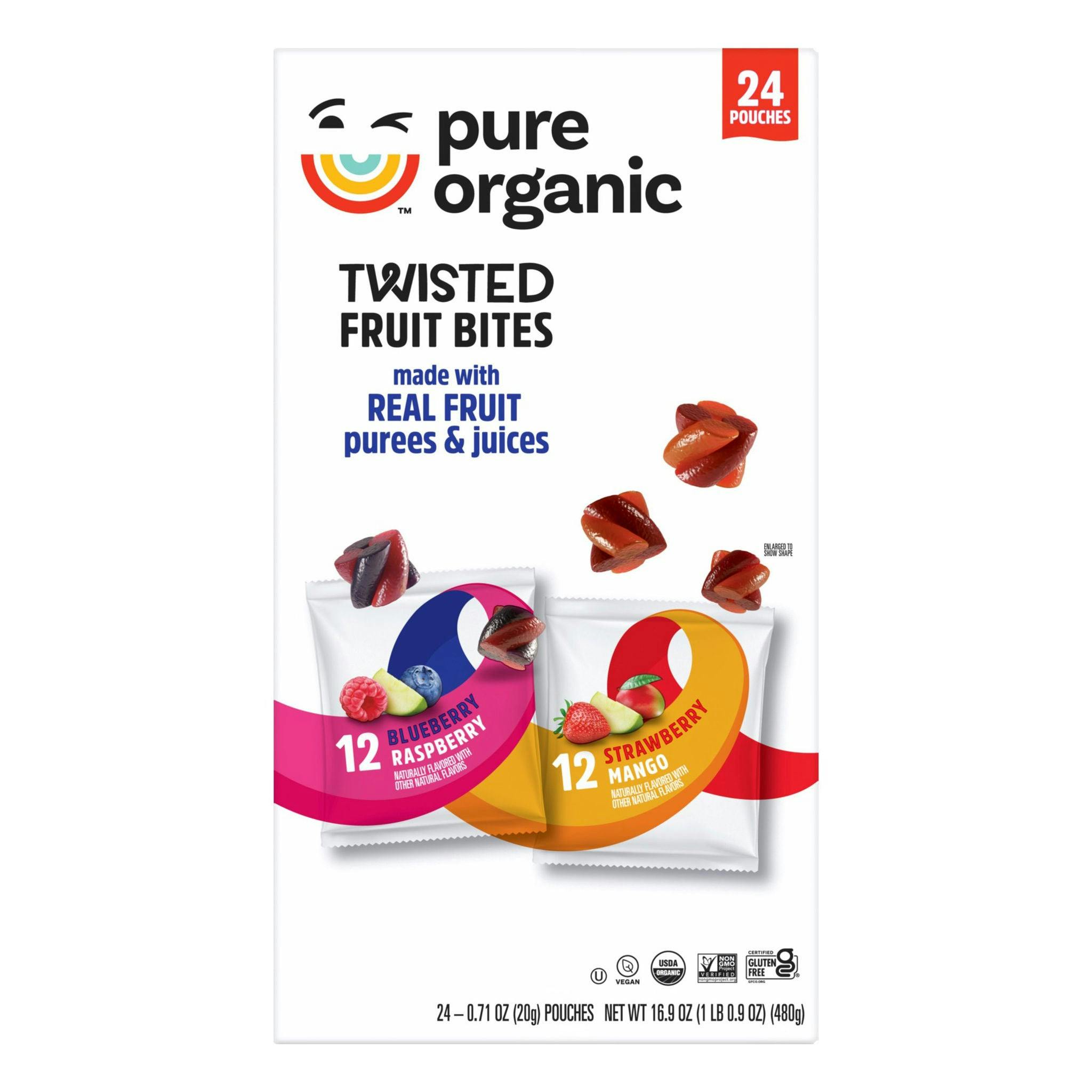 Pure Organic Twisted Fruit Bites 24-Pack