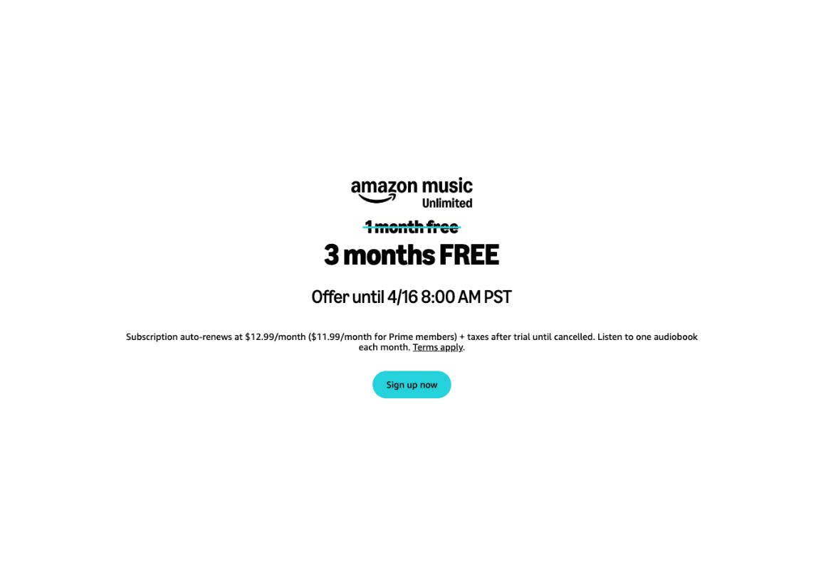 Amazon Music Unlimited Free 3-Month Trial