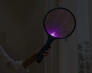 A bug zapper lit up in th edark