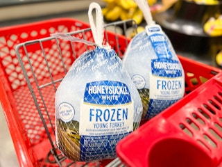 10-16 pound Honeysuckle frozen turkeys inside Target shopping cart