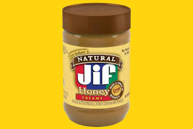 Jif Natural Creamy Peanut Butter, as Low as $1.40 on Amazon  card image