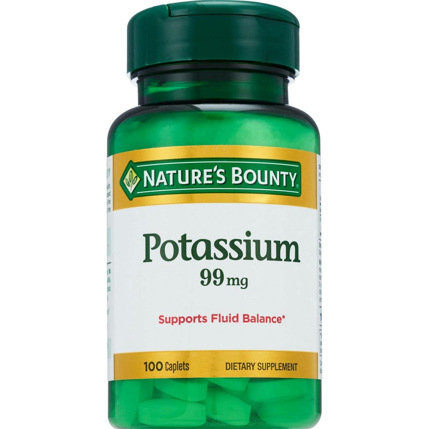 2 Nature's Bounty Potassium Caplet Bottles