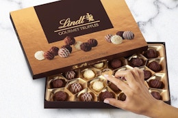 lindt truffles on a table