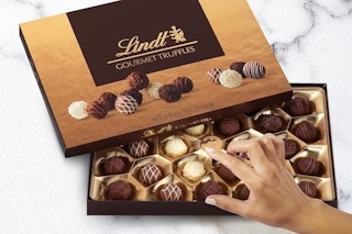 lindt truffles on a table