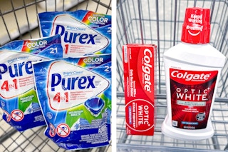 collage with colgate and purex products