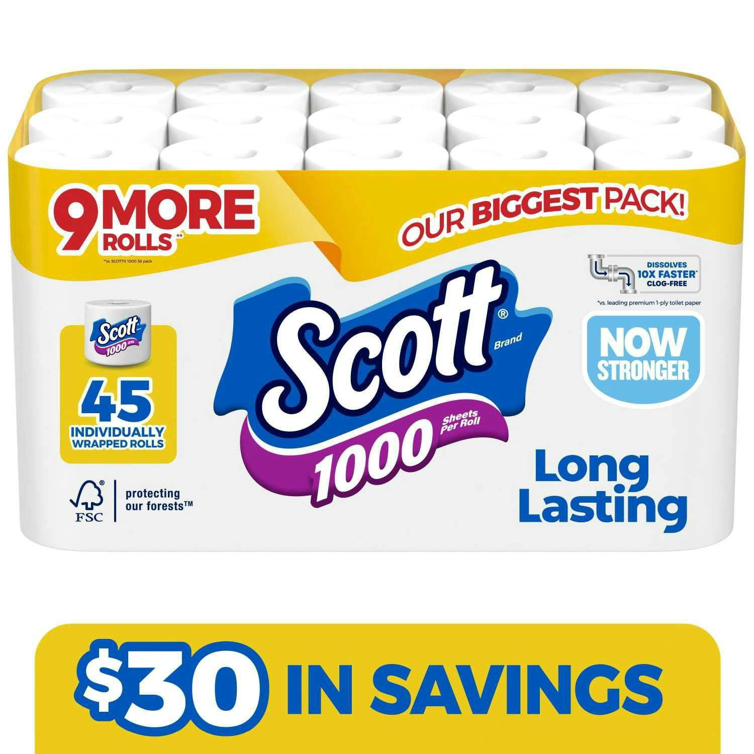 Scott 1000 Toilet Paper 45-Pack