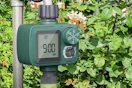 sprinkler timer on outdoor faucet