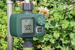 sprinkler timer on outdoor faucet