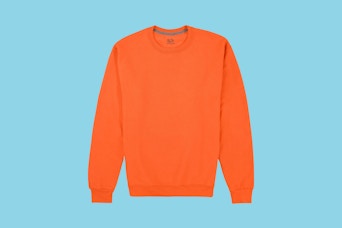 fruit of the loom sweatshirt on a blue background