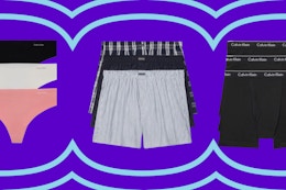 collage of packs of Calvin Klein undearwear
