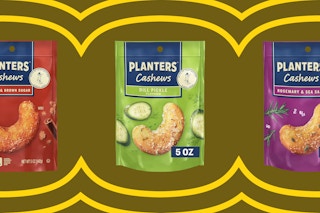 Planters cashews on collage template
