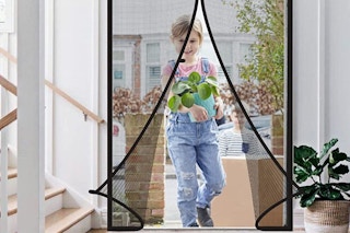 a magnetic screen on a door opening