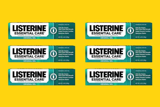 Listerine Essential Care Toothpaste 6-Pack, as Low as $19.18 on Amazon card image