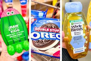 collage with oreo, garnier, and raw sugar products