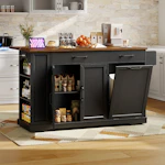 Kitchen Island with Trash Storage