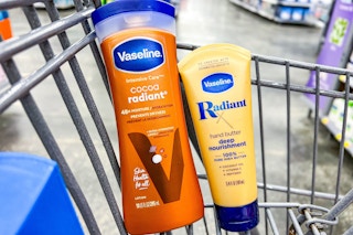 shopping cart with Vaseline radiant hand butter and lotion