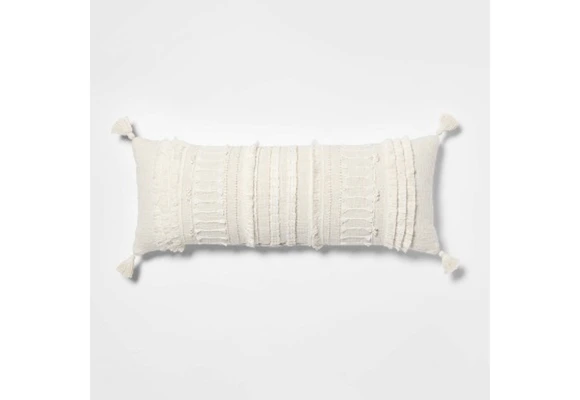 Threshold Oversized Oblong Fringe Decorative Throw Pillow