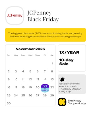 JCPenney Black Friday 2025 dates