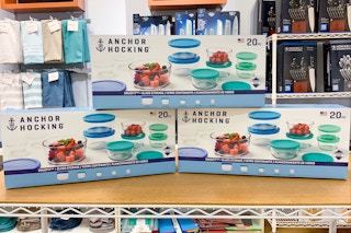 anchor hocking storage sets sitting on a shelf