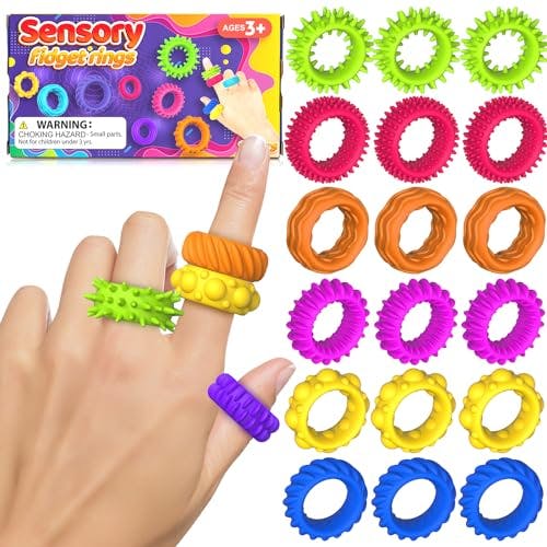 Fidget Sensory Rings 18-Pack