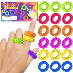 Fidget Sensory Rings 18-Pack