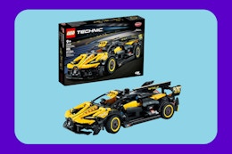 Lego Technic Bugatti Bolide Set on a blue template