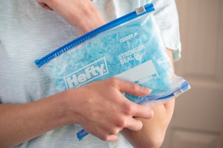 Make a DIY ice pack from Dawn dish soap.
