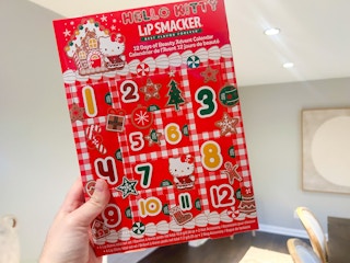 hand holding a Hello Kitty advent calendar