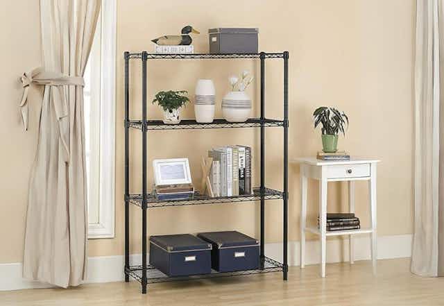 4-Tier Shelving Unit, Only $39.99 on Amazon card image