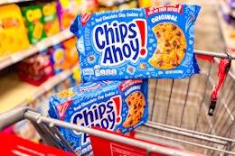 chips ahoy cookies in a cvs cart